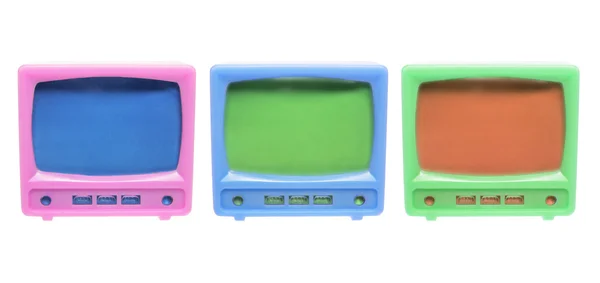 Пластиковые миниатюрные телевизоры — стоковое фото
