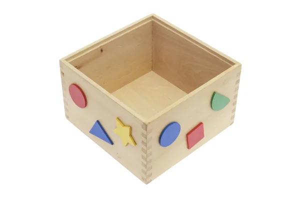 Caixa de brinquedo de madeira — Fotografia de Stock