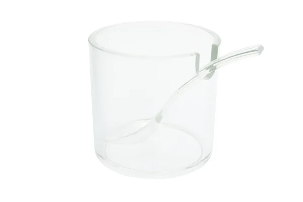 塑料杯子和勺子 — 图库照片