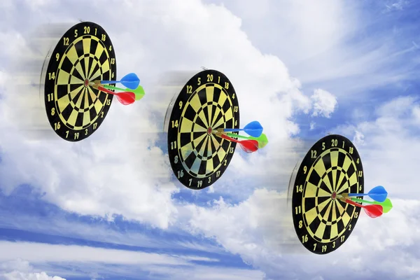 Dart Boards and Cloud — Stock Photo, Image