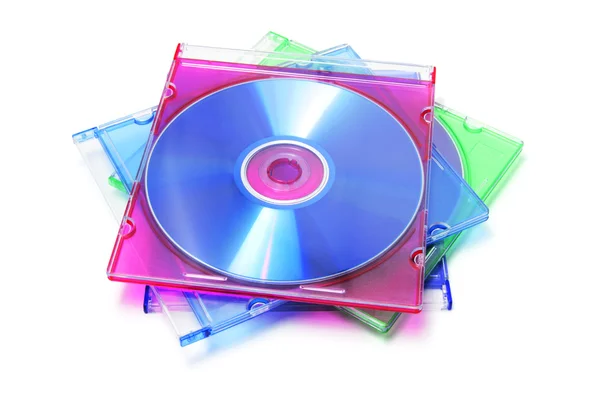 Verem a CD, a műanyag esetben — Stock Fotó