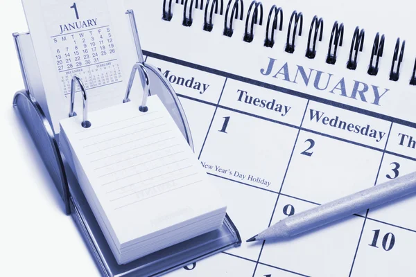 Kalendarze i ołówek Zdjęcie Stockowe