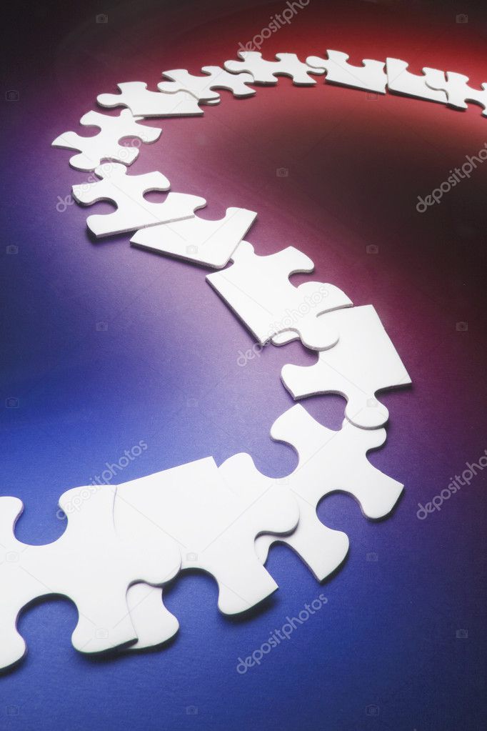 Row of Jigsaw Puzzle Pieces