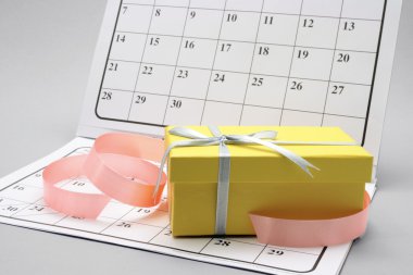 Gift Box on Calendar clipart