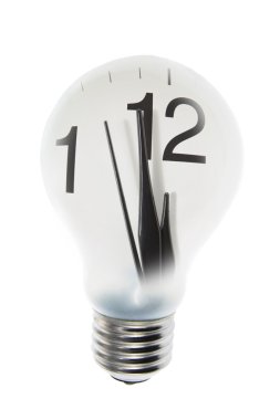 Clock and Light Bulb clipart