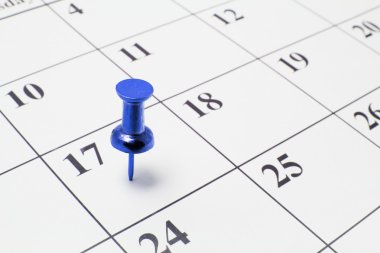 Thumb Tack on Calendar clipart