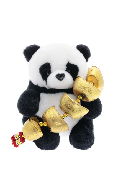 Panda de brinquedo com trinket de ano novo chinês — Fotografia de Stock