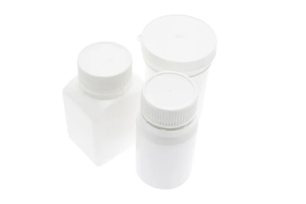 Bouteilles de pilules en plastique — Photo