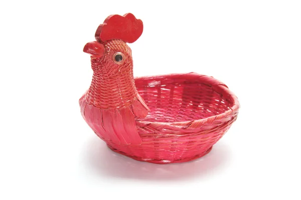 鶏の枝編み細工のバスケット — ストック写真
