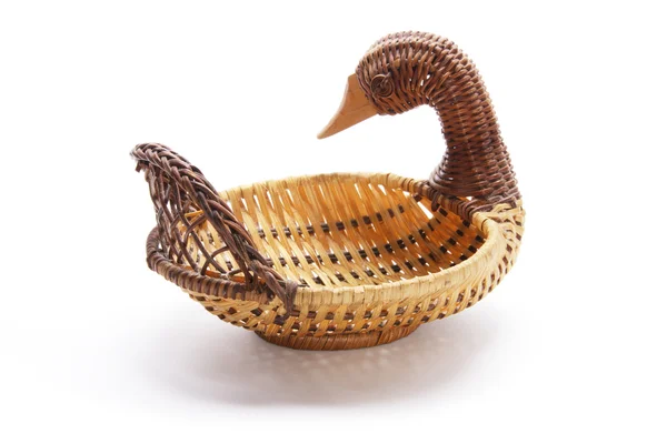 Duck Wickerwork Basket — Stock Photo, Image
