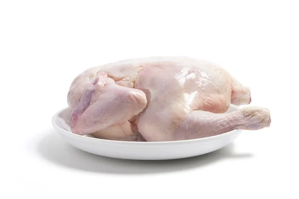 Pollo crudo sul piatto — Foto Stock