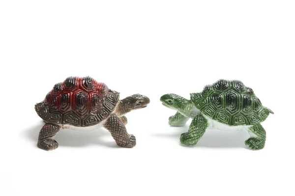 Plastik kaplumbağa çifti — Stok fotoğraf