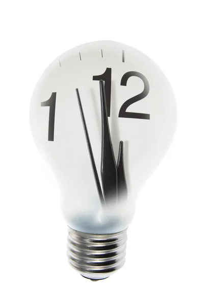 Relógio e lâmpada — Fotografia de Stock