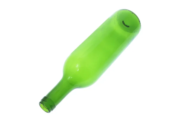 Zelená skleněná láhev — Stock fotografie