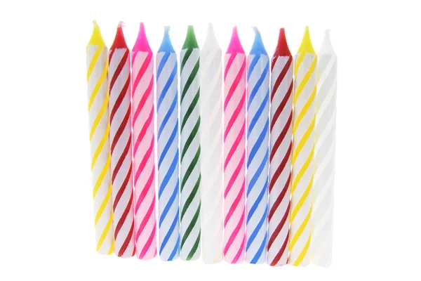 Fila de velas de aniversário — Fotografia de Stock