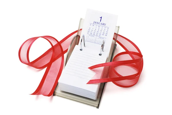 Desk Calendar and Ribbon — Stock Photo, Image
