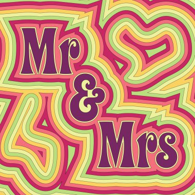 Groovy Mr & Mrs clipart