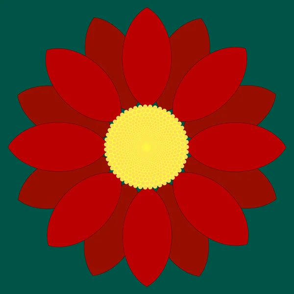 Rode bloem — Stockvector