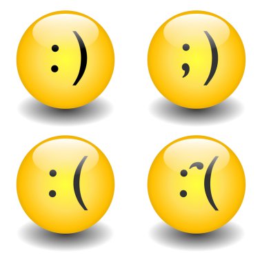 Txt Smileys - Happy & Sad clipart