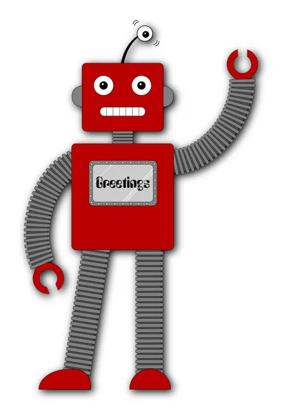 Robi, o robô retro - Saudações Ilustração De Bancos De Imagens