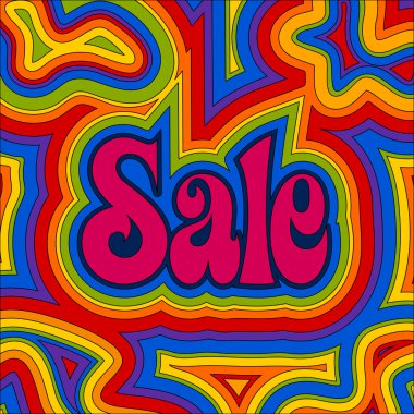 Groovy Sale - Rainbow clipart