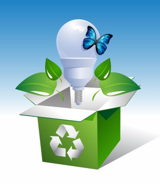 Lamp-in-box-with-leaves-and-butterfly clipart