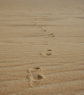 Footprints on sand clipart