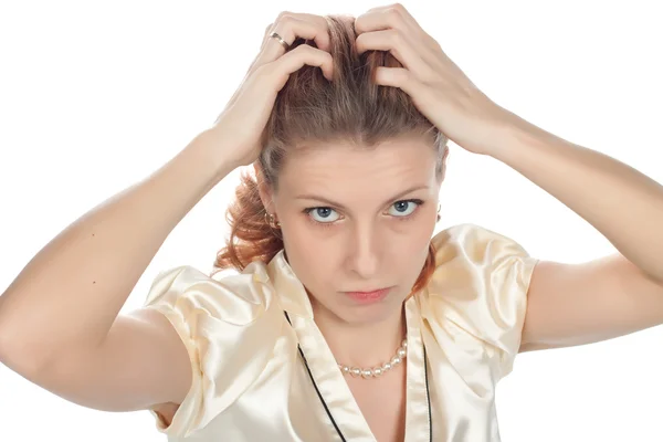 stock image Tired businesswoman