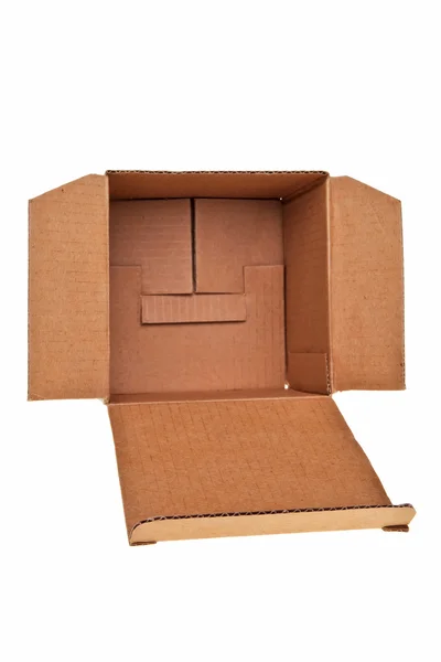 Caja de cartón marrón abierto . — Foto de Stock