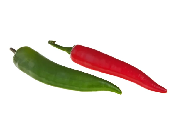 Красный и зеленый острый перец . — стоковое фото