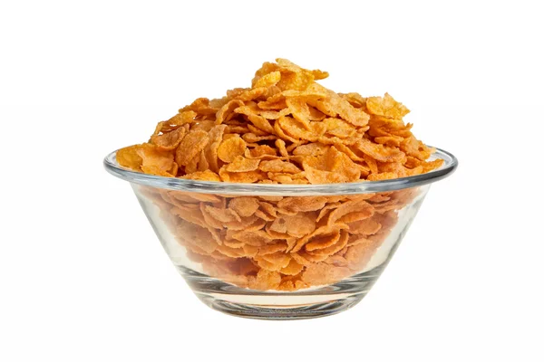 Stock image Cornflakes in glass bowl.