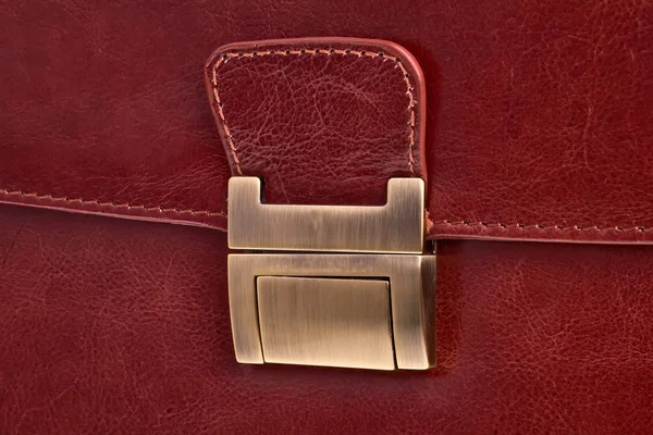 Leather bag lock. — Stock Photo, Image
