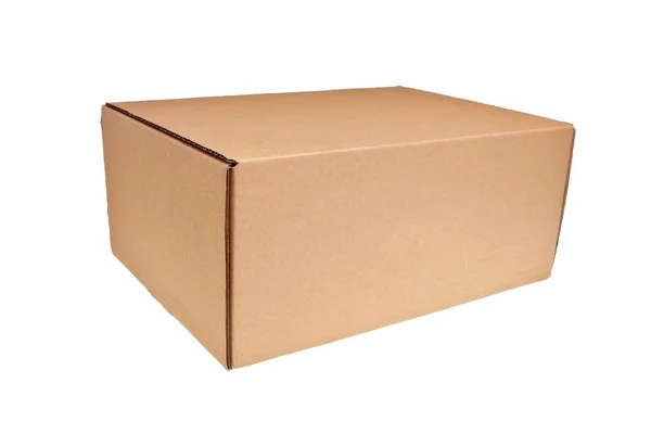 Caja de cartón marrón . Fotos de stock