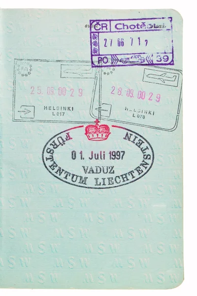 Carimbos de passaporte. — Fotografia de Stock