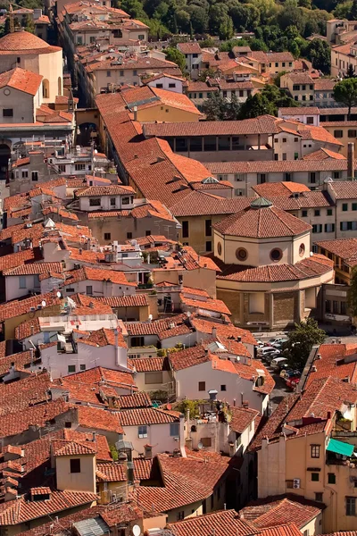 Letecký pohled na staré město, Florencie. — Stock fotografie