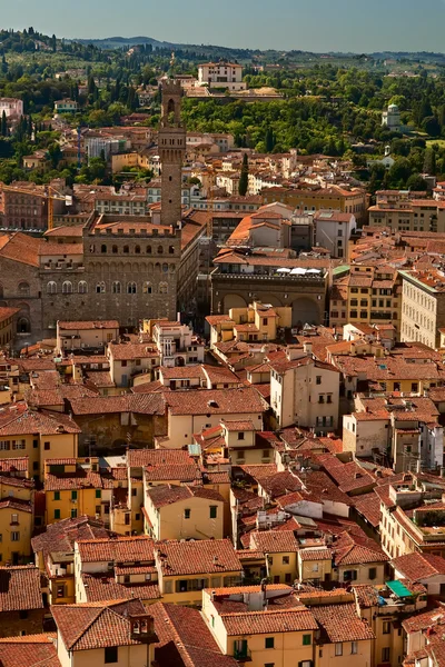 Widok z lotu ptaka do starego miasta, Florencja. — Zdjęcie stockowe