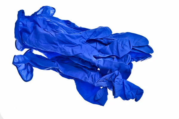 Guantes de látex azul oscuro . Fotos de stock libres de derechos