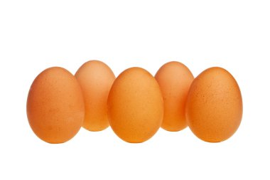 Beş kahverengi yumurta.