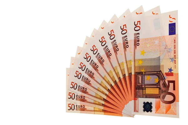 50 banknotów euro. — Zdjęcie stockowe