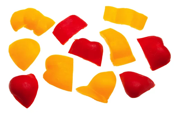 Red and yellow pepper pieces. — Stock Photo, Image