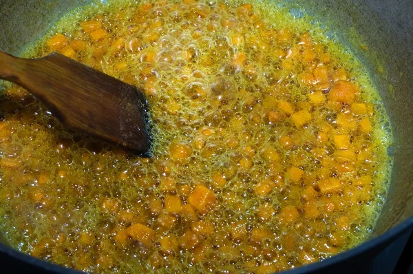 stock image Vegetarian food: We fry carrots