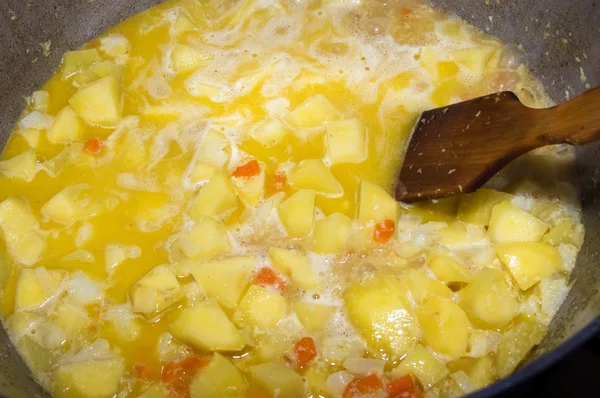 Vejetaryen yiyecekler: çorba pişirmek — Stok fotoğraf