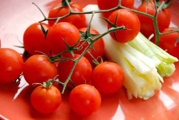 Cherry tomatoes background — Stock Photo, Image