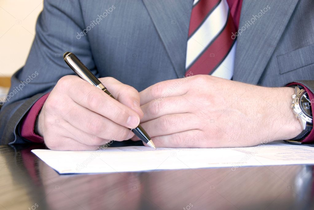 Signing hand