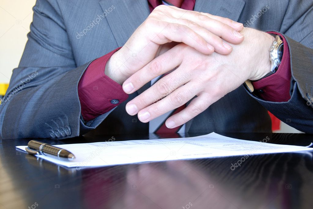 Businessman hands explaining