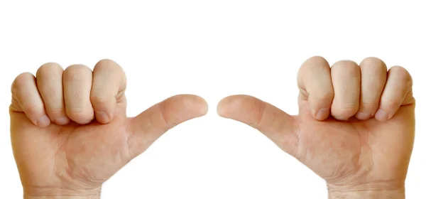 Duas mãos mostrando um ao outro — Fotografia de Stock