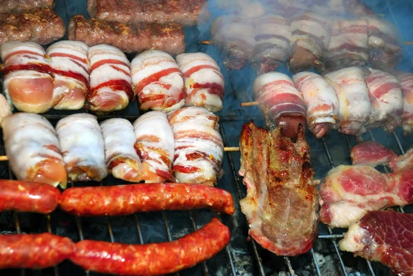 stock image Meat on barbecue