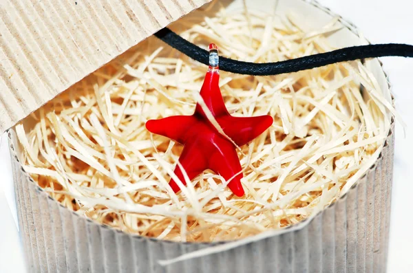 Red starfish necklace — Stock Photo, Image