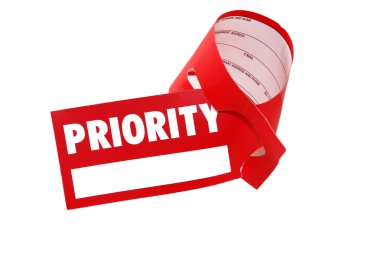 Priority label luggage business class clipart