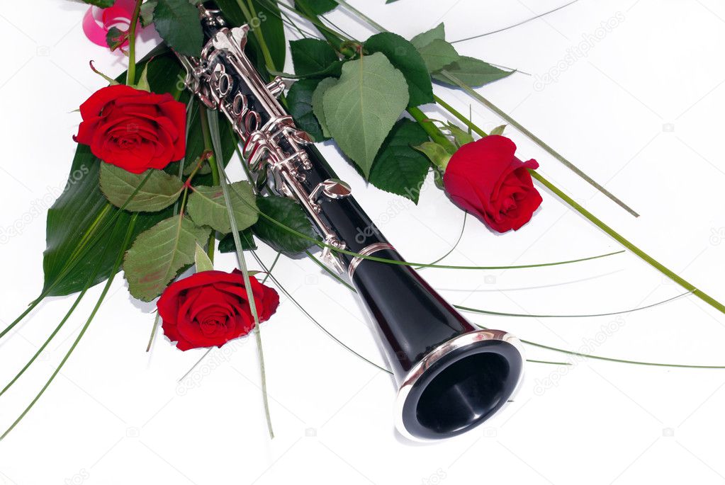 Red roses and clarinet